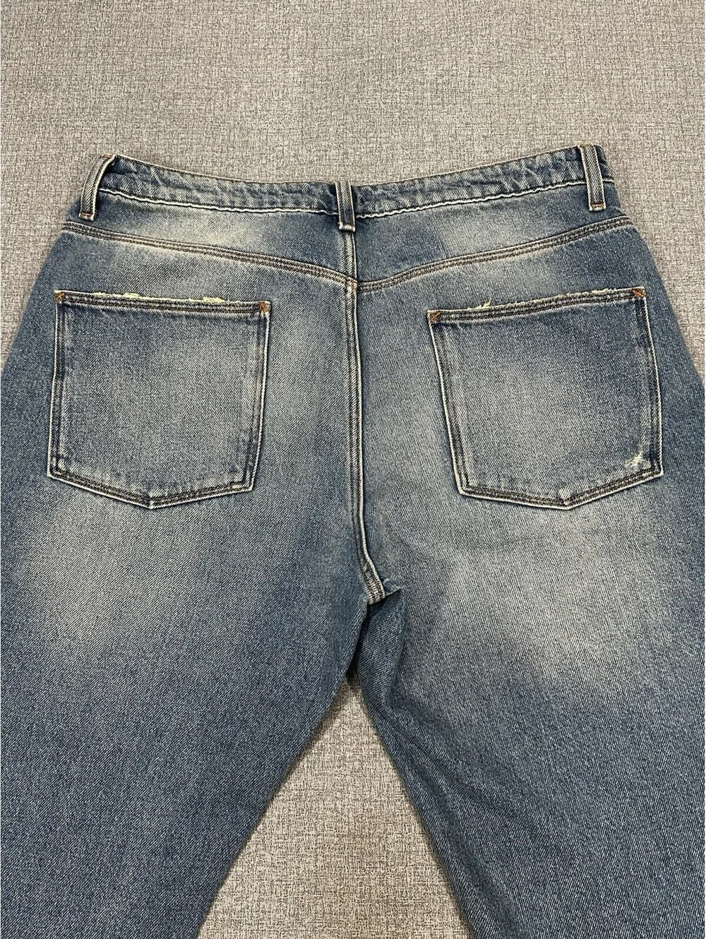 ASOS Design Men’s Distressed Slim Straight Jeans Blue Denim W33 L27